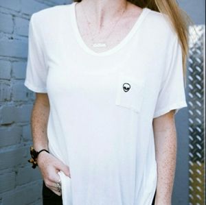 Brandy Melville Alien Patch Pocket Tee